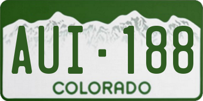 CO license plate AUI188