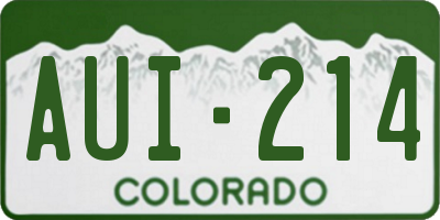 CO license plate AUI214