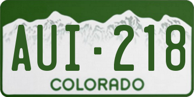 CO license plate AUI218