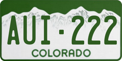 CO license plate AUI222