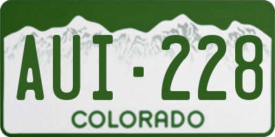 CO license plate AUI228