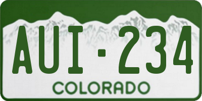 CO license plate AUI234