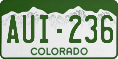 CO license plate AUI236