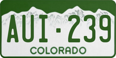 CO license plate AUI239