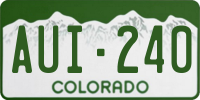 CO license plate AUI240