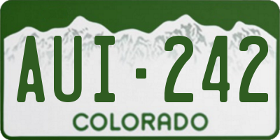 CO license plate AUI242