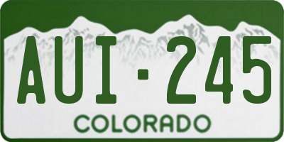 CO license plate AUI245