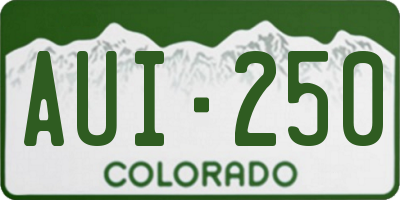 CO license plate AUI250