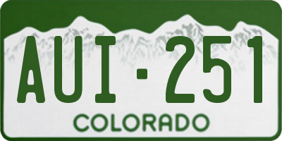 CO license plate AUI251