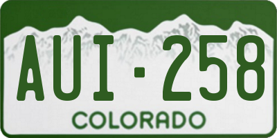 CO license plate AUI258