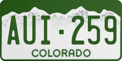 CO license plate AUI259