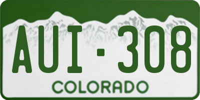 CO license plate AUI308