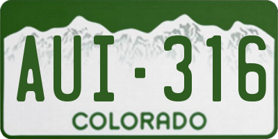 CO license plate AUI316