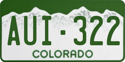 CO license plate AUI322