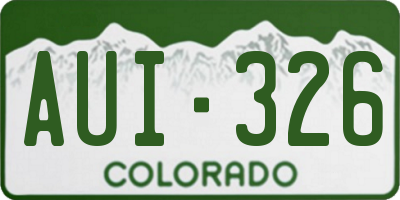 CO license plate AUI326