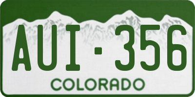 CO license plate AUI356