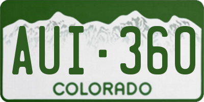CO license plate AUI360