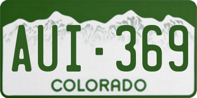 CO license plate AUI369