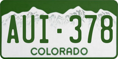 CO license plate AUI378