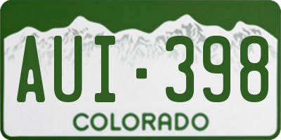 CO license plate AUI398