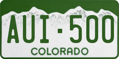 CO license plate AUI500