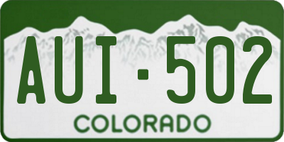 CO license plate AUI502