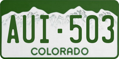 CO license plate AUI503