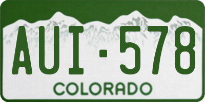 CO license plate AUI578