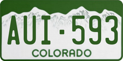 CO license plate AUI593