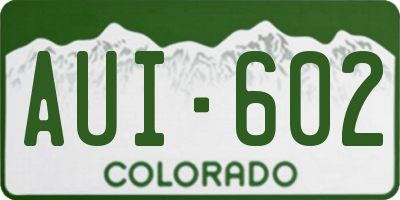 CO license plate AUI602