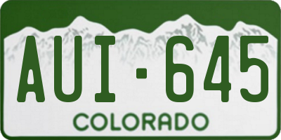 CO license plate AUI645