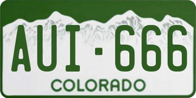 CO license plate AUI666
