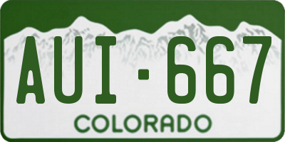 CO license plate AUI667
