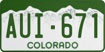CO license plate AUI671