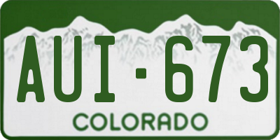 CO license plate AUI673