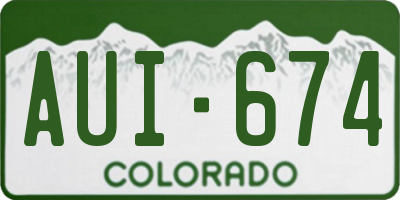 CO license plate AUI674