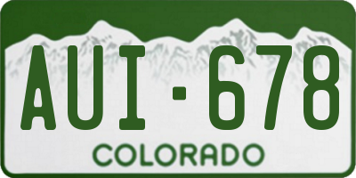 CO license plate AUI678