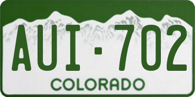 CO license plate AUI702