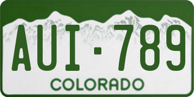 CO license plate AUI789