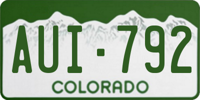 CO license plate AUI792