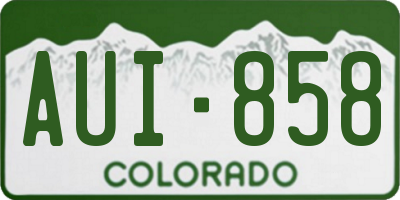 CO license plate AUI858