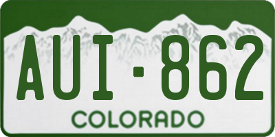 CO license plate AUI862