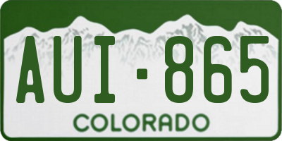 CO license plate AUI865