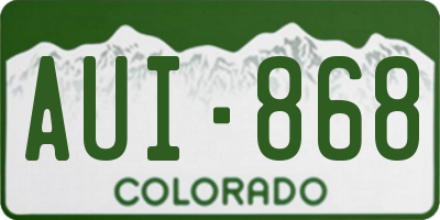 CO license plate AUI868