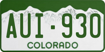 CO license plate AUI930