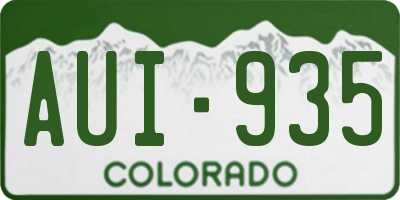 CO license plate AUI935