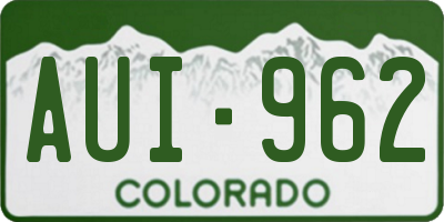 CO license plate AUI962