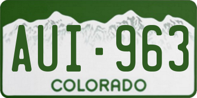 CO license plate AUI963