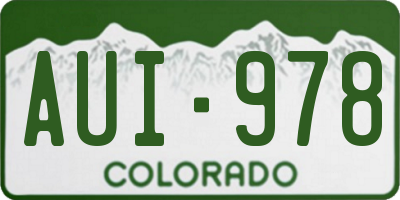 CO license plate AUI978