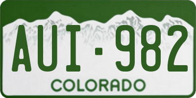 CO license plate AUI982